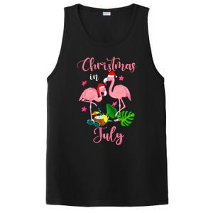 Christmas In July Flamingo With Santa Hat PosiCharge Competitor Tank