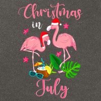 Christmas In July Flamingo With Santa Hat Cotton Canvas Backpack