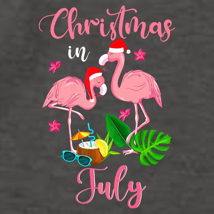 Christmas In July Flamingo With Santa Hat Vector Backpack