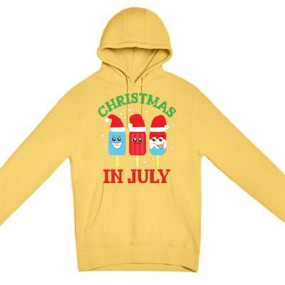 Christmas In July Shirts Ice Pops Santa Funny Premium Pullover Hoodie