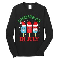 Christmas In July Shirts Ice Pops Santa Funny Long Sleeve Shirt