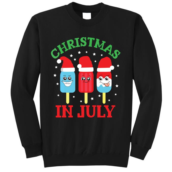 Christmas In July Shirts Ice Pops Santa Funny Sweatshirt