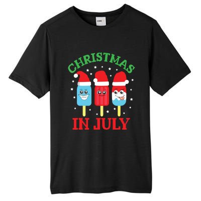 Christmas In July Shirts Ice Pops Santa Funny Tall Fusion ChromaSoft Performance T-Shirt