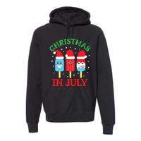 Christmas In July Shirts Ice Pops Santa Funny Premium Hoodie