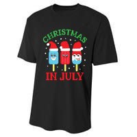 Christmas In July Shirts Ice Pops Santa Funny Performance Sprint T-Shirt