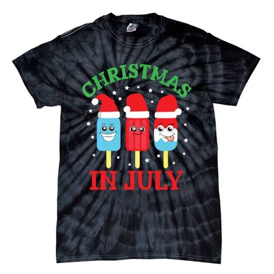 Christmas In July Shirts Ice Pops Santa Funny Tie-Dye T-Shirt