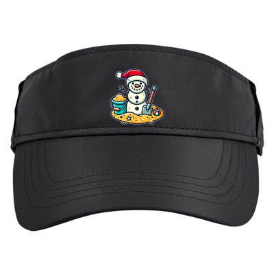 Christmas In July Sand Snowman Santa Hat Shovel Xmas Beach Adult Drive Performance Visor