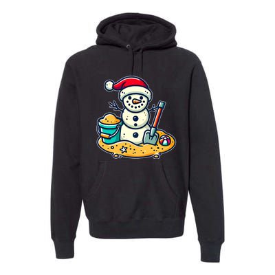 Christmas In July Sand Snowman Santa Hat Shovel Xmas Beach Premium Hoodie