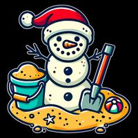 Christmas In July Sand Snowman Santa Hat Shovel Xmas Beach 16 in Basic Backpack