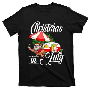 Christmas In July Santa Camping Vacation Camper T-Shirt