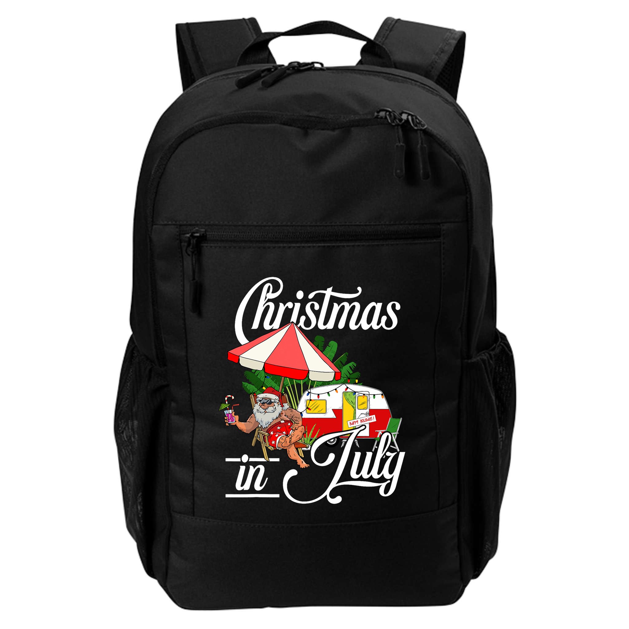 Christmas In July Santa Camping Vacation Camper Backpack