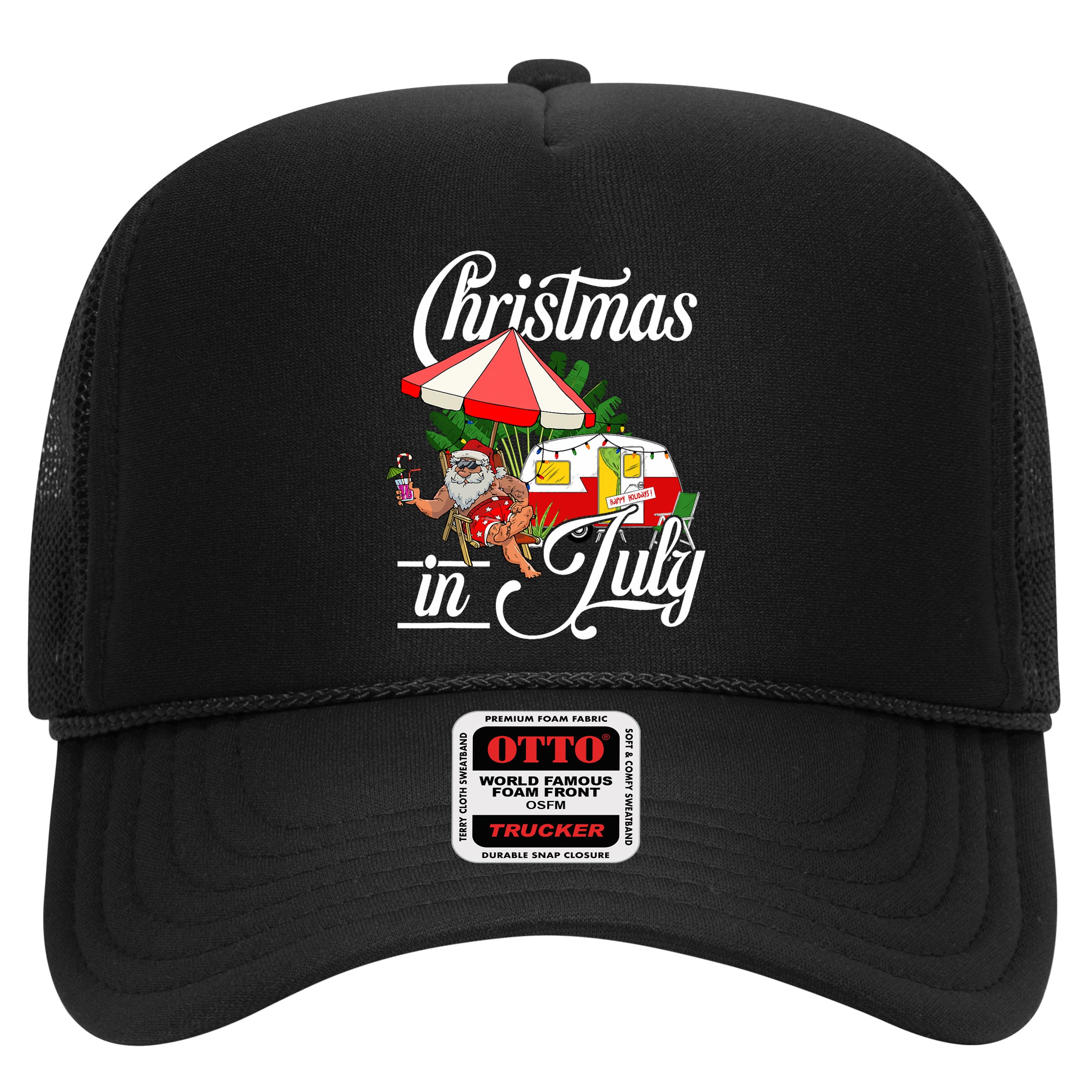 Christmas In July Santa Camping Vacation Camper Hat