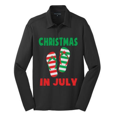 Christmas In July Flip Flop Xmas In July Decorations Party Silk Touch Performance Long Sleeve Polo