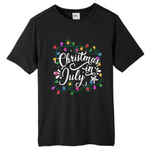 Christmas In July Lights Funny Summer Xmas Tall Fusion ChromaSoft Performance T-Shirt