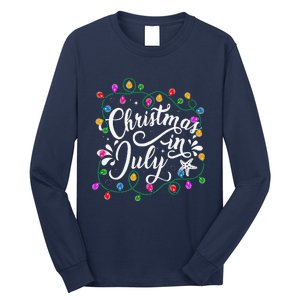 Christmas In July Lights Funny Summer Xmas Long Sleeve Shirt