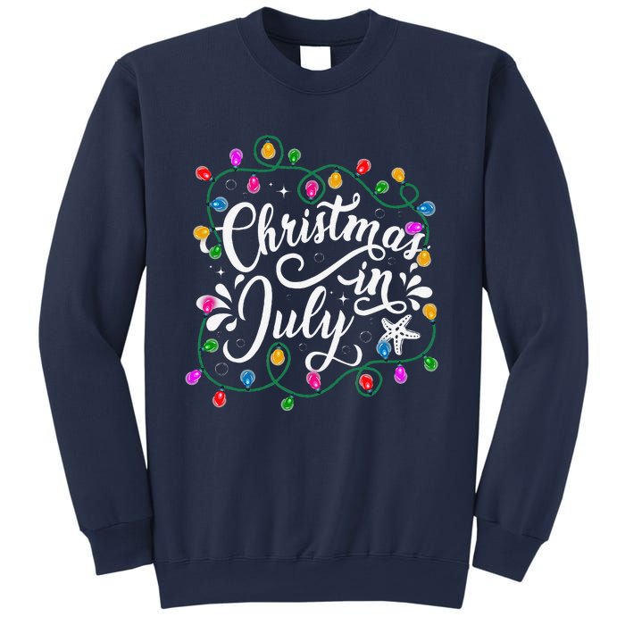 Christmas In July Lights Funny Summer Xmas Sweatshirt