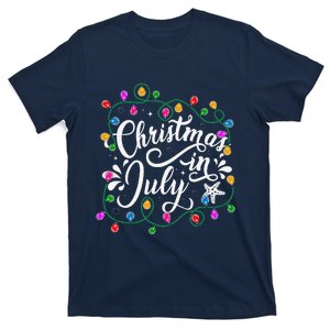 Christmas In July Lights Funny Summer Xmas T-Shirt