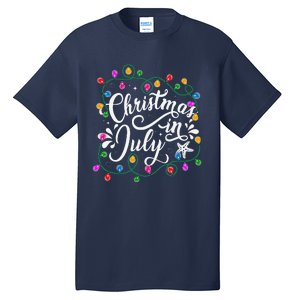 Christmas In July Lights Funny Summer Xmas Tall T-Shirt