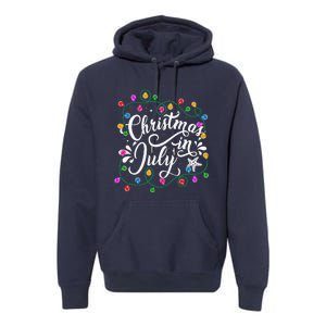 Christmas In July Lights Funny Summer Xmas Premium Hoodie