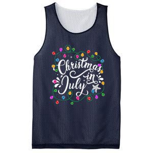 Christmas In July Lights Funny Summer Xmas Mesh Reversible Basketball Jersey Tank