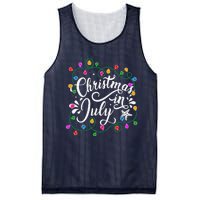 Christmas In July Lights Funny Summer Xmas Mesh Reversible Basketball Jersey Tank