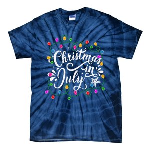 Christmas In July Lights Funny Summer Xmas Tie-Dye T-Shirt