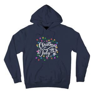 Christmas In July Lights Funny Summer Xmas Tall Hoodie