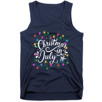 Christmas In July Lights Funny Summer Xmas Tank Top