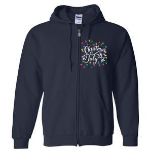 Christmas In July Lights Funny Summer Xmas Full Zip Hoodie