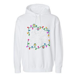 Christmas In July Lights Funny Summer Xmas Garment-Dyed Fleece Hoodie