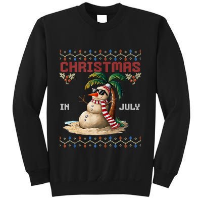 Christmas In July Santa Clause Snowman Beach Vacation Sweatshirt