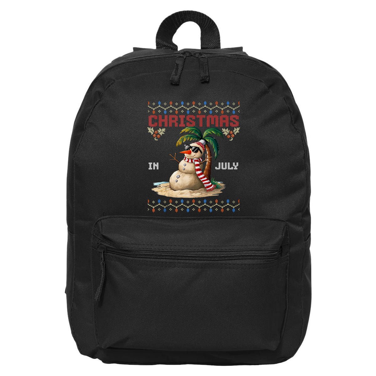 Christmas In July Santa Clause Snowman Beach Vacation 16 in Basic Backpack