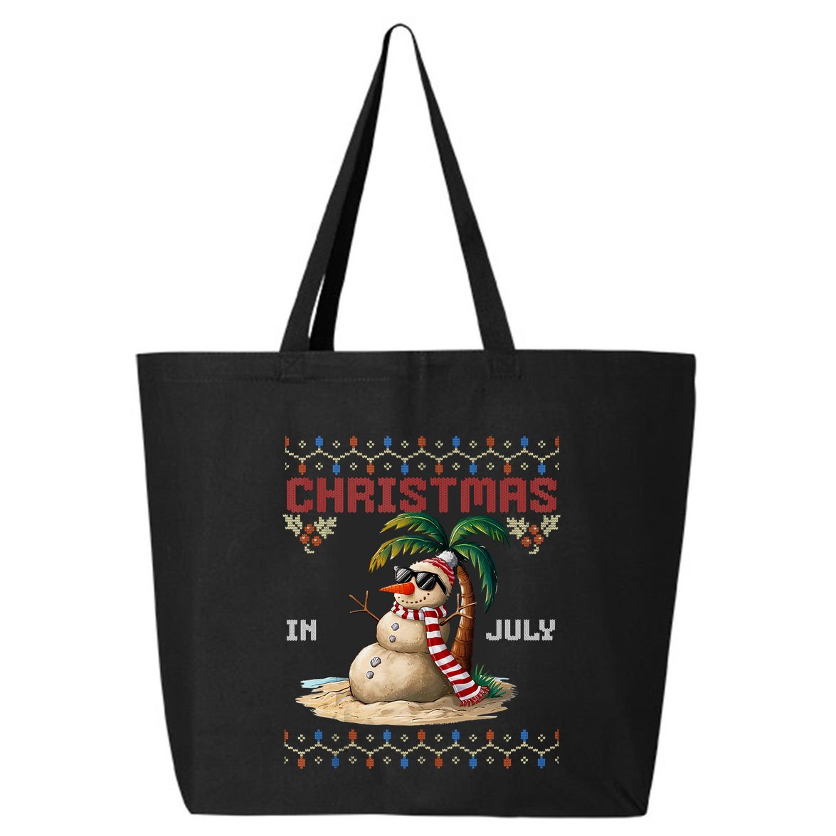 Christmas In July Santa Clause Snowman Beach Vacation 25L Jumbo Tote