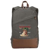 Christmas In July Santa Clause Snowman Beach Vacation Cotton Canvas Backpack