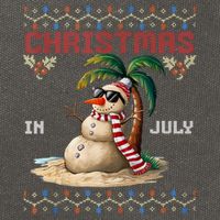Christmas In July Santa Clause Snowman Beach Vacation Cotton Canvas Backpack