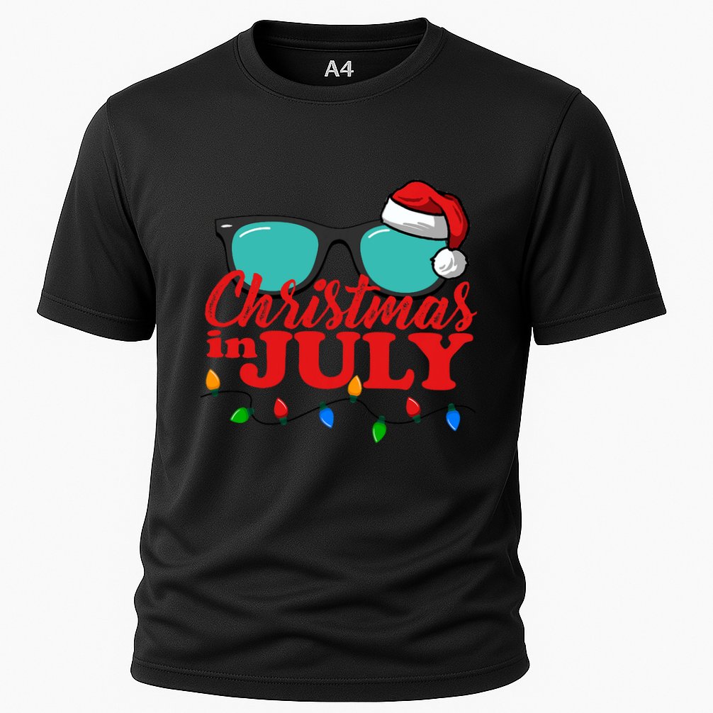 Christmas In July Santa Hat Sunglasses Summer Celebration Performance Shirt
