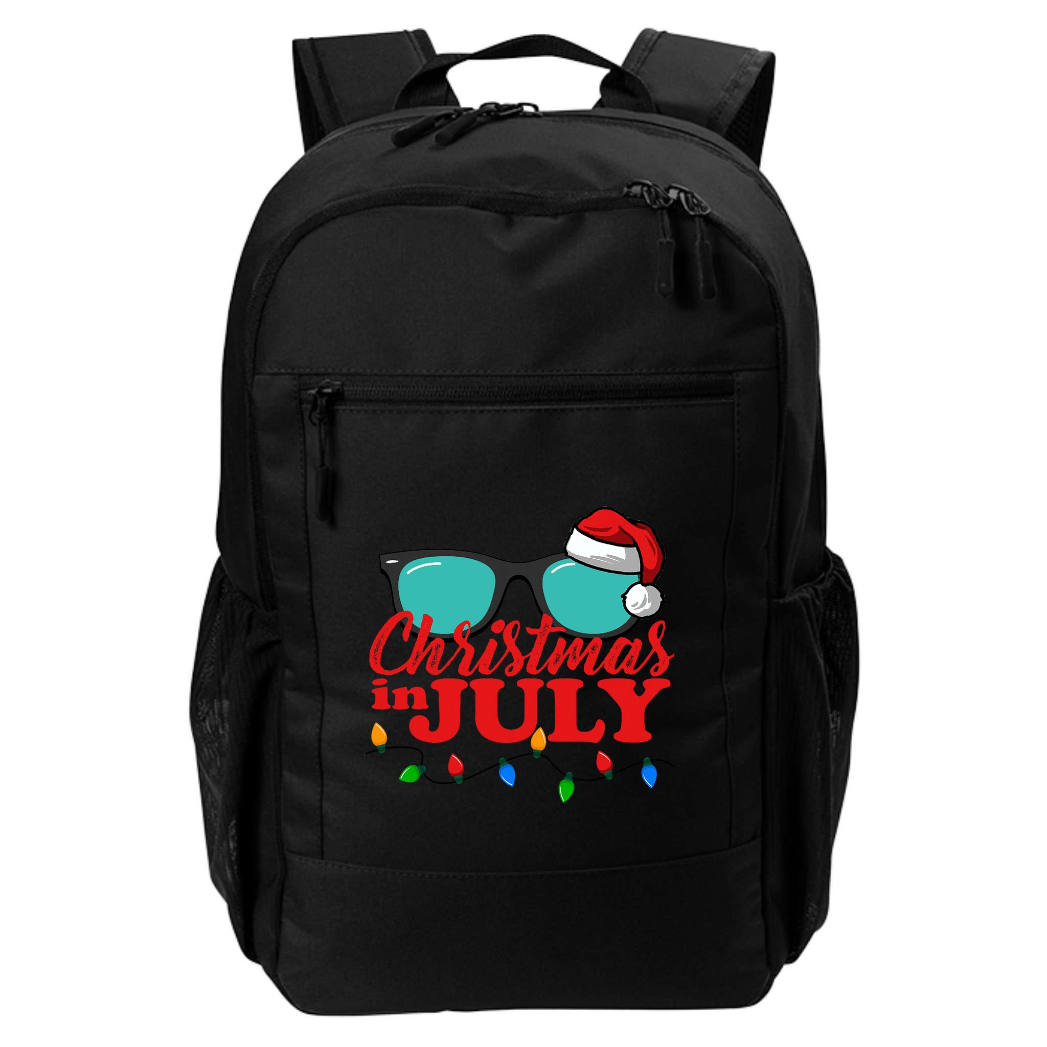 Christmas In July Santa Hat Sunglasses Summer Celebration Backpack