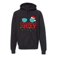 Christmas In July Santa Hat Sunglasses Summer Celebration Premium Hoodie