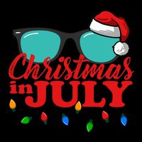 Christmas In July Santa Hat Sunglasses Summer Celebration 16 in Basic Backpack