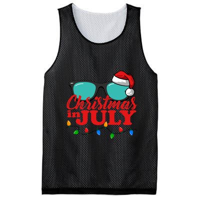Christmas In July Santa Hat Sunglasses Summer Celebration Mesh Reversible Basketball Jersey Tank