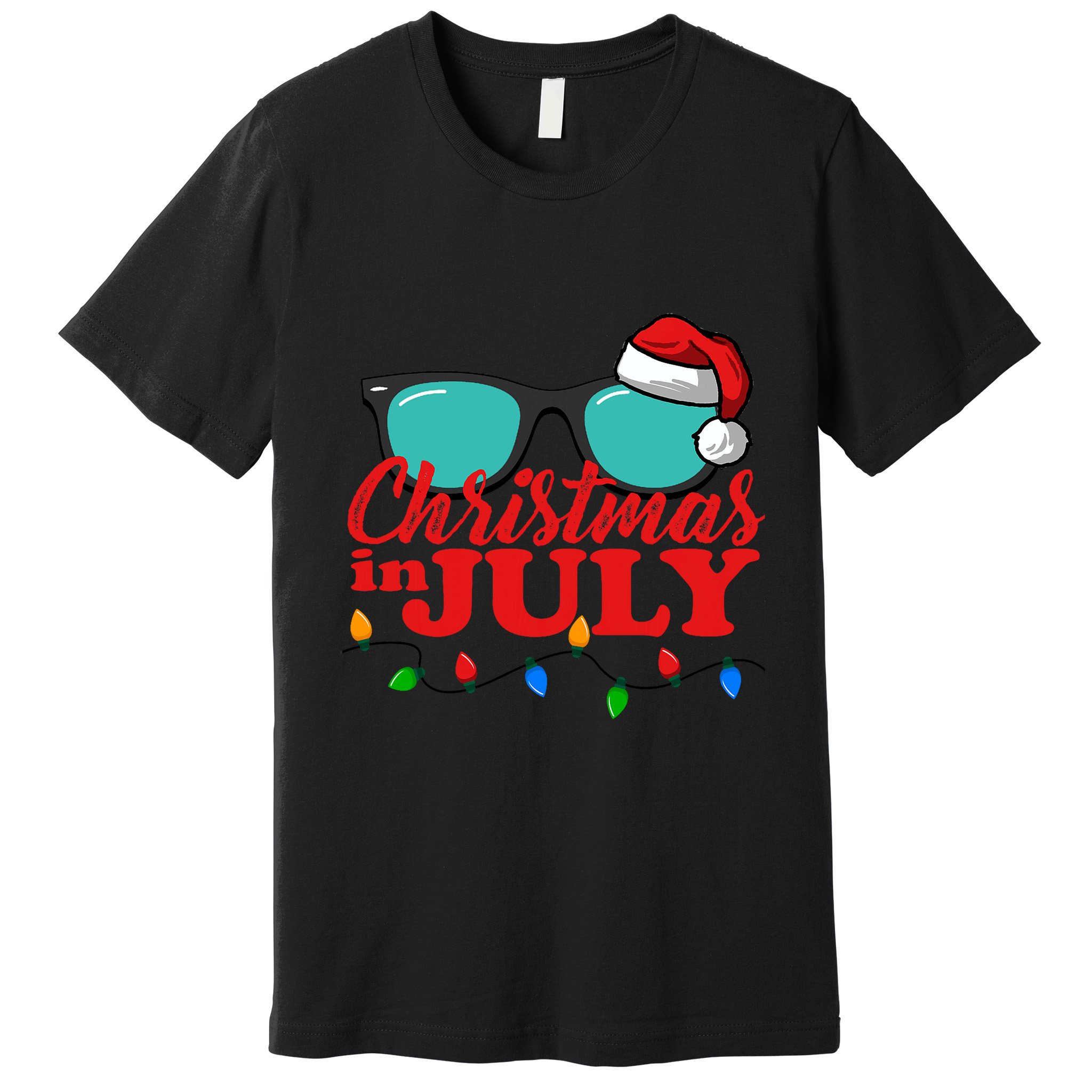 Christmas In July Santa Hat Sunglasses Summer Celebration Premium T-Shirt
