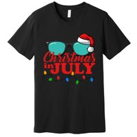 Christmas In July Santa Hat Sunglasses Summer Celebration Premium T-Shirt