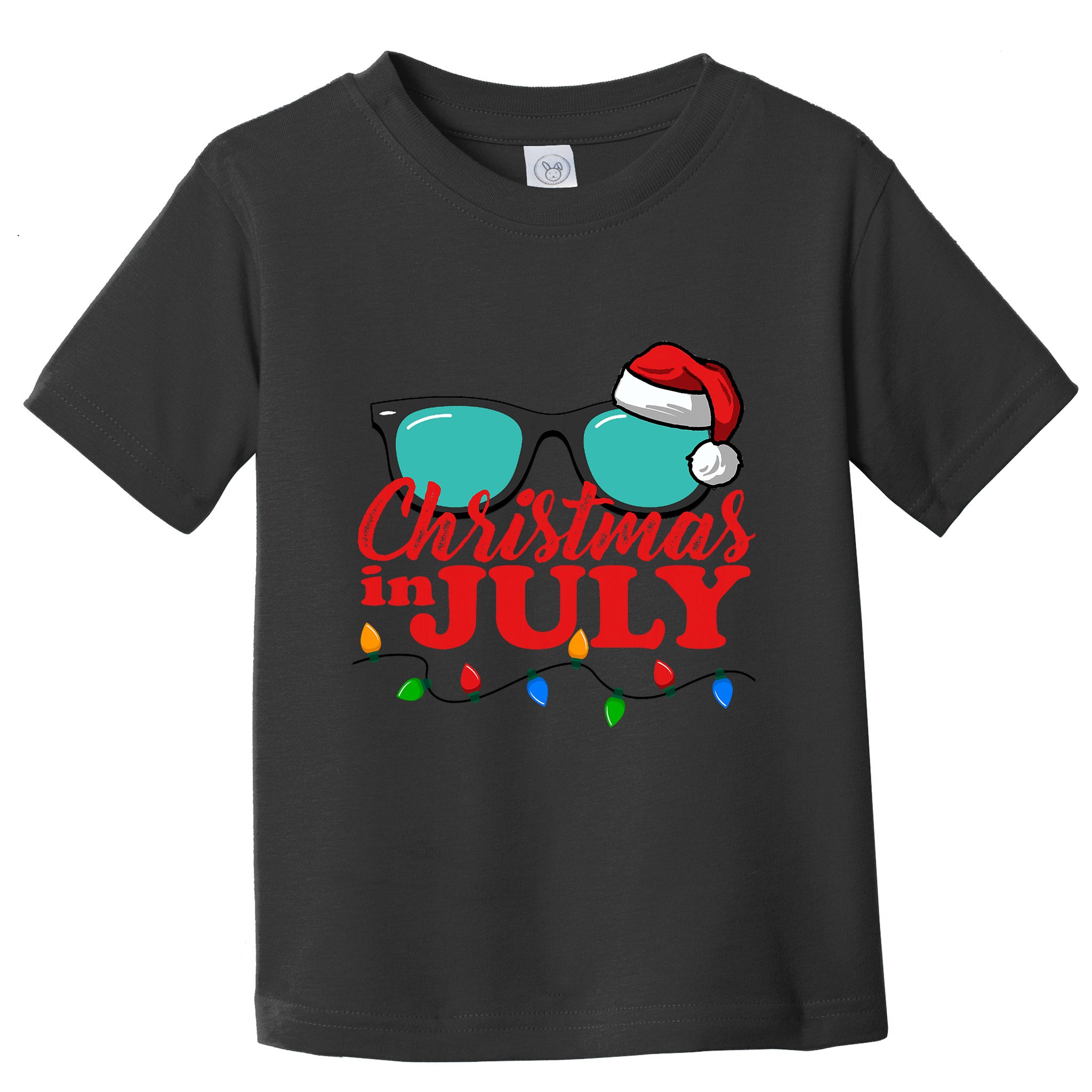 Christmas In July Santa Hat Sunglasses Summer Celebration Toddler T-Shirt