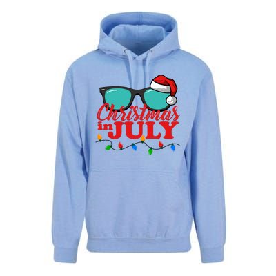 Christmas In July Santa Hat Sunglasses Summer Celebration Unisex Surf Hoodie