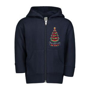 Christmas In July Watermelon Xmas Tree Summer Toddler Zip Fleece Hoodie