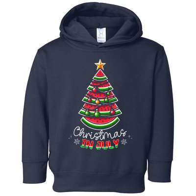 Christmas In July Watermelon Xmas Tree Summer Toddler Hoodie