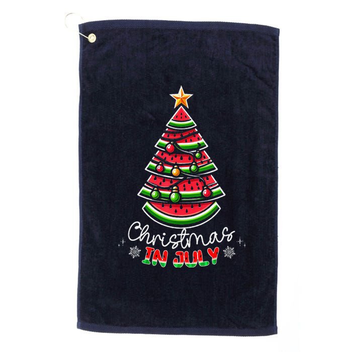 Christmas In July Watermelon Xmas Tree Summer Platinum Collection Golf Towel