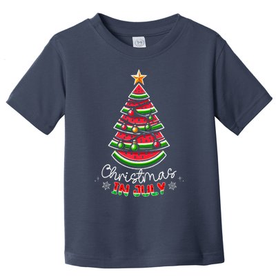 Christmas In July Watermelon Xmas Tree Summer Toddler T-Shirt