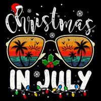 Christmas In July Santa Hat Sunglasses Summer Vacation Beach Impact Tech Backpack