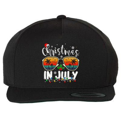Christmas In July Santa Hat Sunglasses Summer Vacation Beach Wool Snapback Cap
